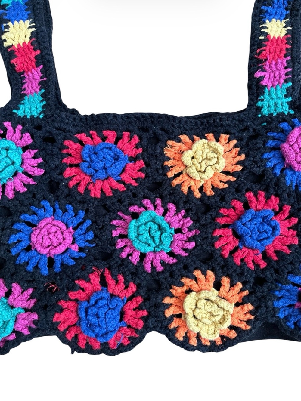 Farm Rio Colorful Crocheted Crop Top - Picture 10 of 13